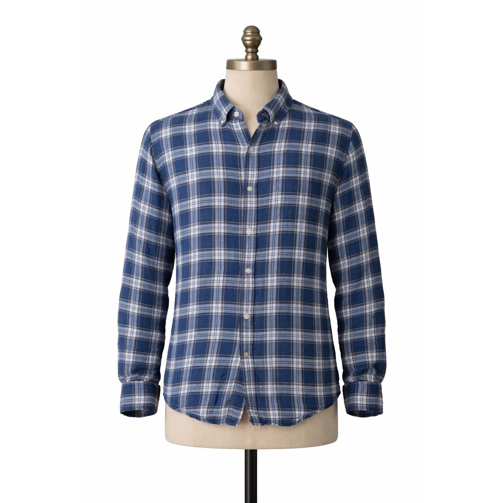 Banana Republic Shirt Men's M Linen Camden Standard Fit Button Up Long Sleeve